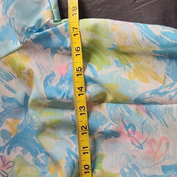 1960's Rare watercolor floral Belted pleated Cottagecore Midi Dress - Picture 7 of 11